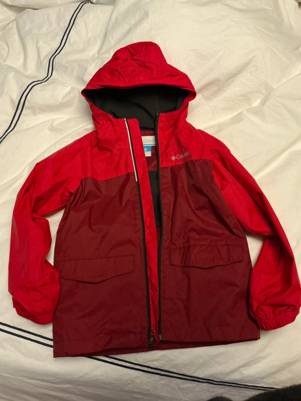 Columbia Kids' Red Rain Zilla Waterproof Hooded Rain Jacket